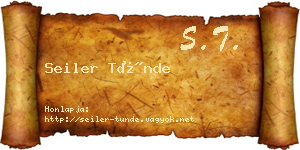 Seiler Tünde névjegykártya